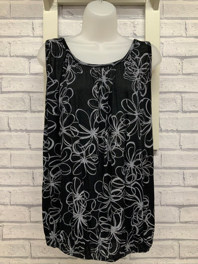 Flower Print Elasticated Vest Top - Black