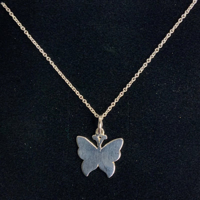 Sterling Silver Flat Butterfly Necklace