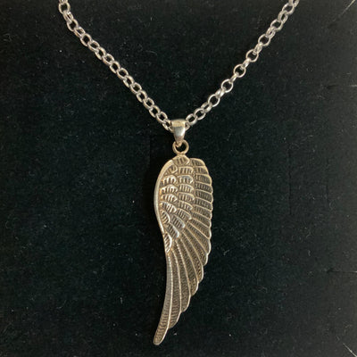 Sterling Silver Extra Large Angel Wing Necklace