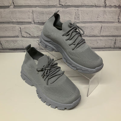 Mesh Lace Up Trainers - Grey