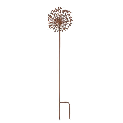 Dandelion Rusty Metal Garden Stake in 2 Sizes