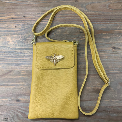 Leather Bee Bag - Yellow