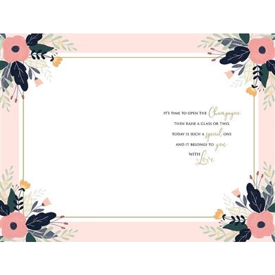 Floral Border Wedding Card