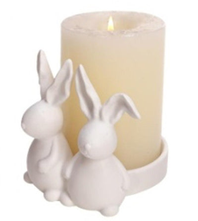 Porcelain Rabbit Candle Holder