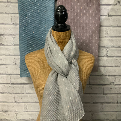 Scarf - Pleated with Metallic Raindrops in 3 Colours