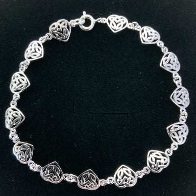 Sterling Silver Filigree Heart Bracelet