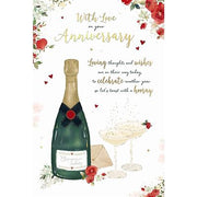Anniversary Champagne & Roses Card