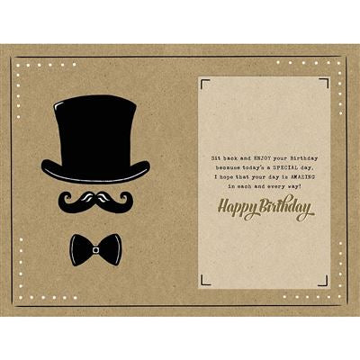 Retro Top Hat Birthday Card