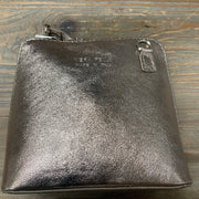 Leather Crossbody Handbag - Rose Gold Shimmer