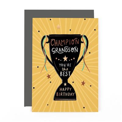 Champion Grandson Birthday Card