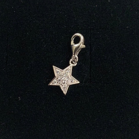 Sterling Silver Charm - Star with Crystals