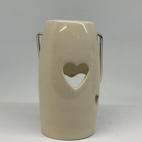 Retreat - Ivory Ceramic Lantern Heart Cut Out