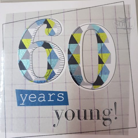 '60 Years Young' Greetings Card