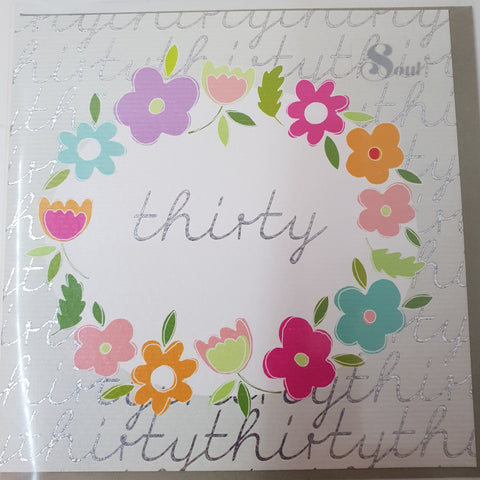 'Thirty' Greetings Card
