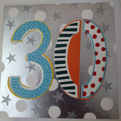 '30' 30th Birthday Card