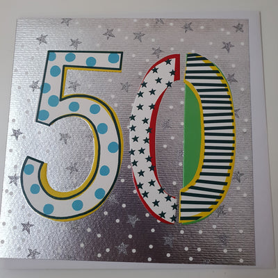 '50' 50th Birthday Card