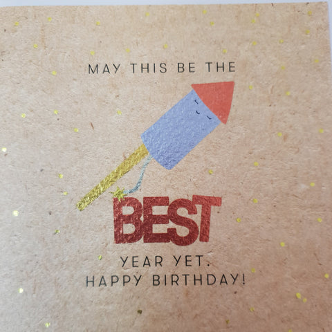 Best Year Yet Firework Birthday Card