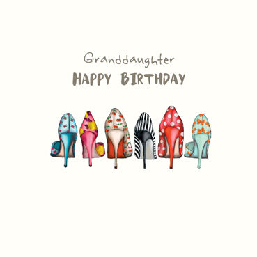 Granddaughter Shoes Birthday Card
