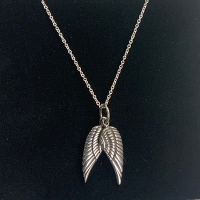 Sterling Silver Double Angel Wing Necklace