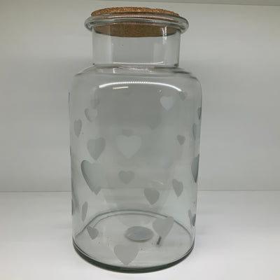 Retreat - Large Wide Neck Glass Jar Heart