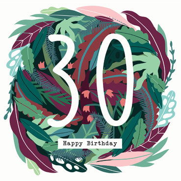 ‘30’ Happy Birthday Card