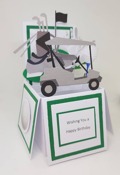 Handcrafted Pop-Up Box Style Golf Card
