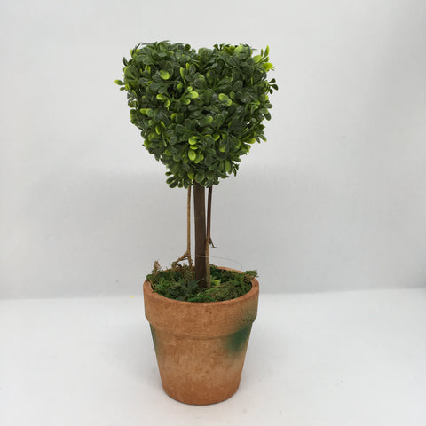 Retreat - Faux Small Topiary Heart In Pot