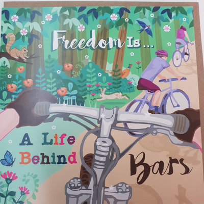 'Freedom is a Life Behind Bars' Bike Greetings Card