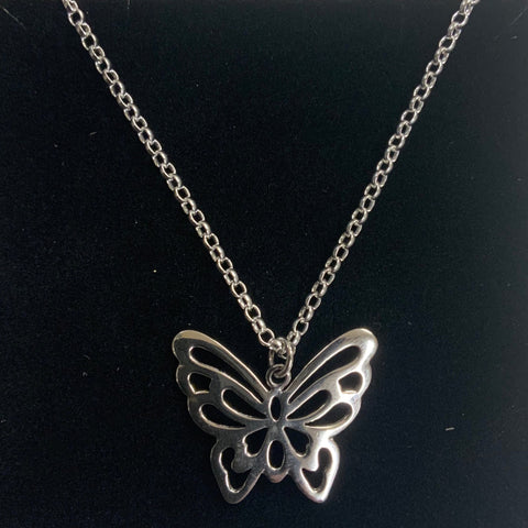 Sterling Silver Chunky Butterfly Pendant