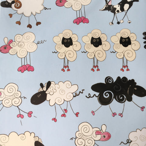 Gift Wrap - Sheep Print & Gift Tag