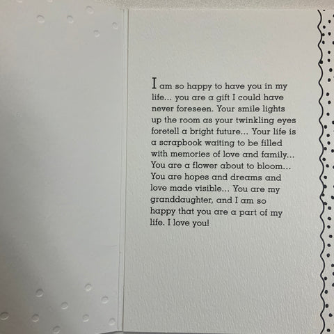 Dear Granddaughter Sentiment Card