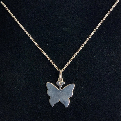 Sterling Silver Flat Butterfly Necklace
