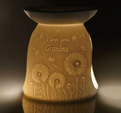 Porcelain T-Light Wax Melt Burner - I Love You Grandma