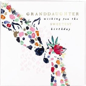 Granddaughter Birthday Giraffe Card