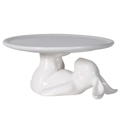 White Ceramic Rabbit Cupcake Stand
