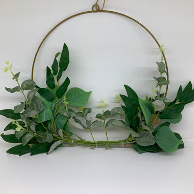 Wire Hoop Wreath with Flower