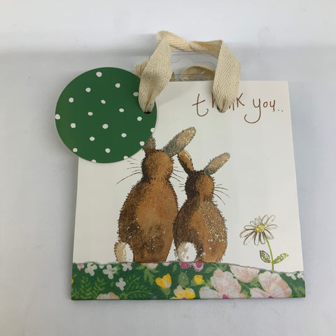 Gift Bag - Alex Clark Small Sparkle Thank You Rabbits