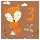 Fox 3rd Birthday Card