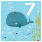 Whale 7th Birthday Card