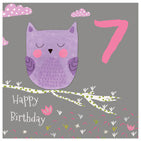 Owl 7th Birthday Card