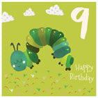 Caterpillar 9th Birthday Card