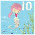Mermaid 10th Birthday Card