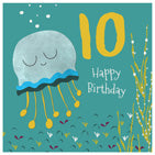 Jellyfish 10th Birthday Card