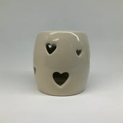 Retreat - Ivory Ceramic Oil Burner Heart Cut Out