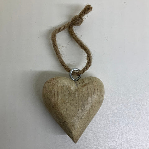 Hanging Decoration - Mini Natural Wooden Heart