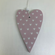 Hanging Decoration - Wooden Pastel Heart in 6 Colours