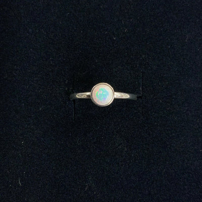 White Opal Sterling Silver Ring