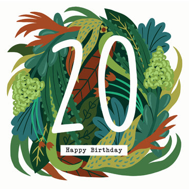 ‘20’ Happy Birthday Card
