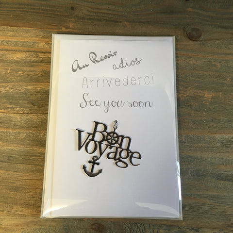 Retreat - Au Revoir Card with Hanging Bon Voyage Decoration
