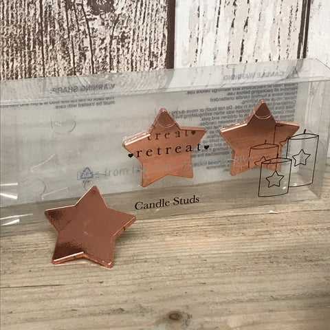 Retreat Star Candle Pins Set Of 3 - Copper Coloured